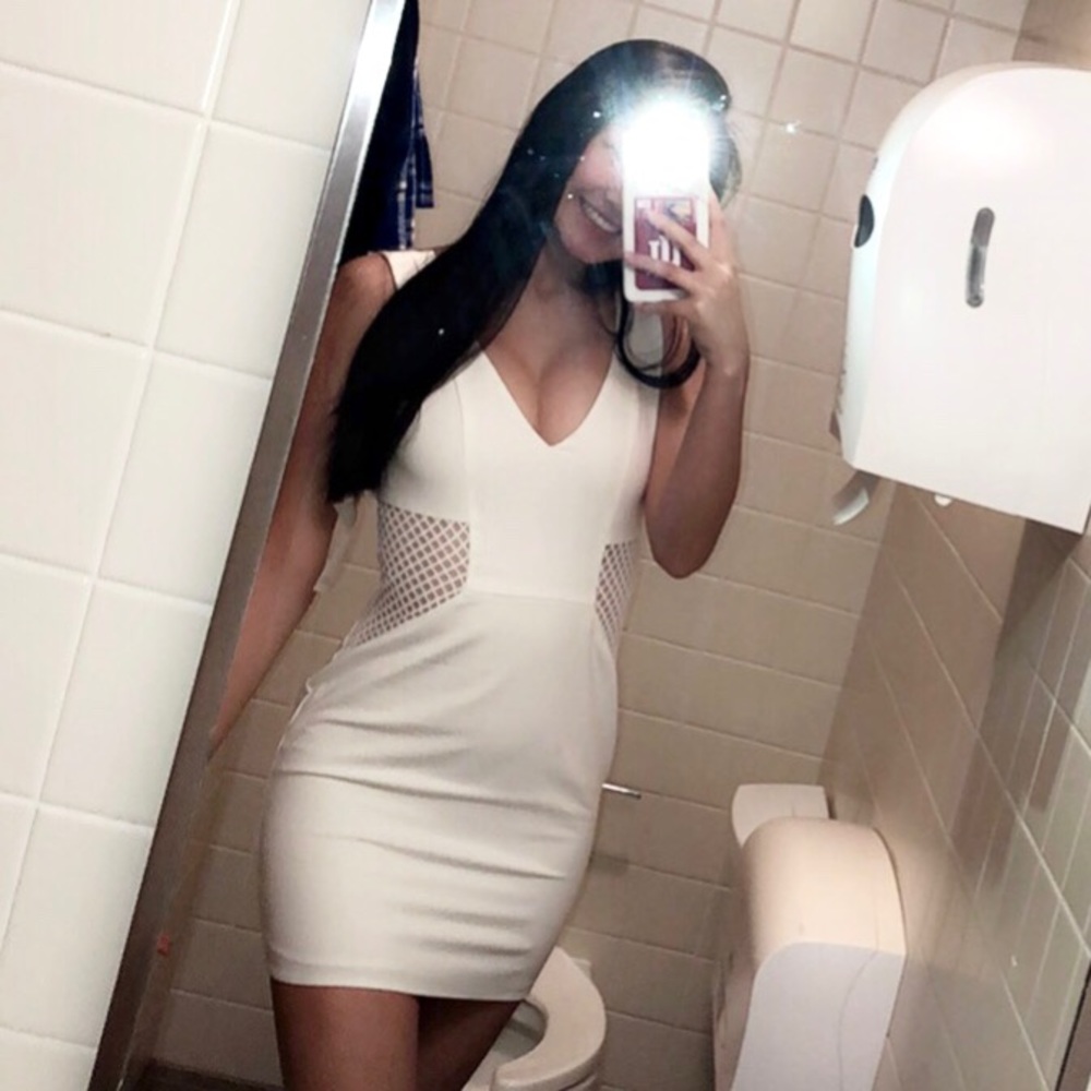 Tobi White Mesh Bodycon Dress